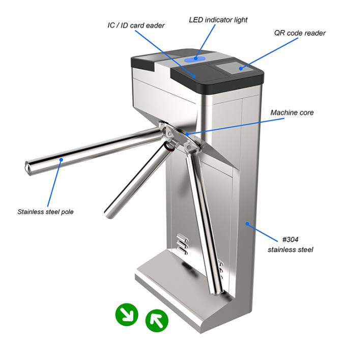 Il cancello girevole automatico/tre di altezza della vita dei semi arma il lettore di schede del cancello girevole RFID 0
