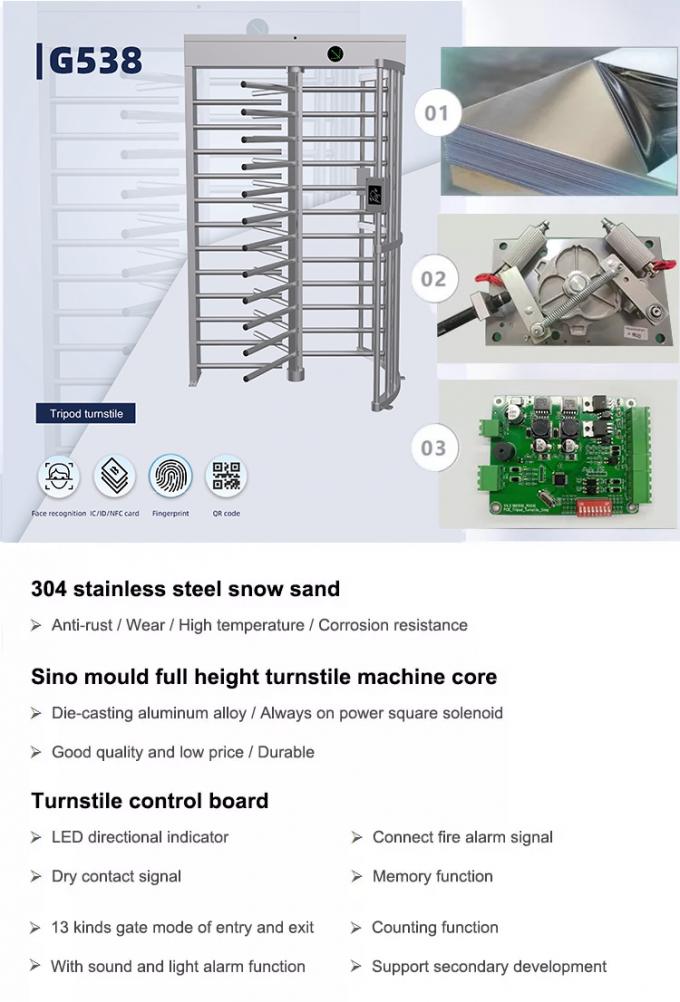 Resistenza semiautomatica di temperatura elevata del portone del cancello girevole del controllo di accesso 0