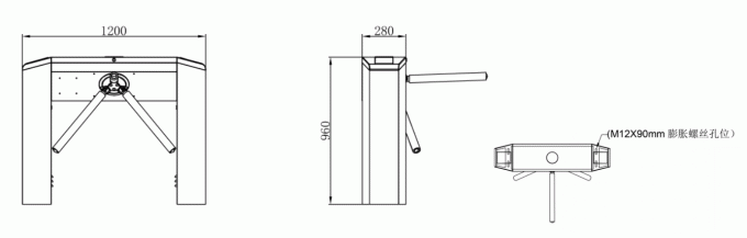 Semi-automatico treppiede Tornitura Porta RFID compatibile E142 La soluzione di accesso definitiva 0