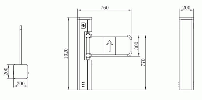 Controllo dell'accesso Tornitore di porta oscillante Codice RFID/QR integrato per supermercati self-service palestre 0
